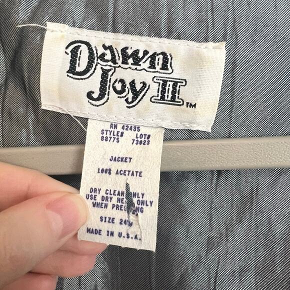 Vintage Dawn Joy II Jacket Blouse Necklace Womens 24W Plus Size Striped Cardigan - Picture 2 of 6